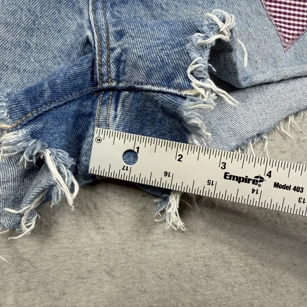 Levi's 150 Anniversary Jean Shorts Women’s 30 Blue 501 Original Fit Patched